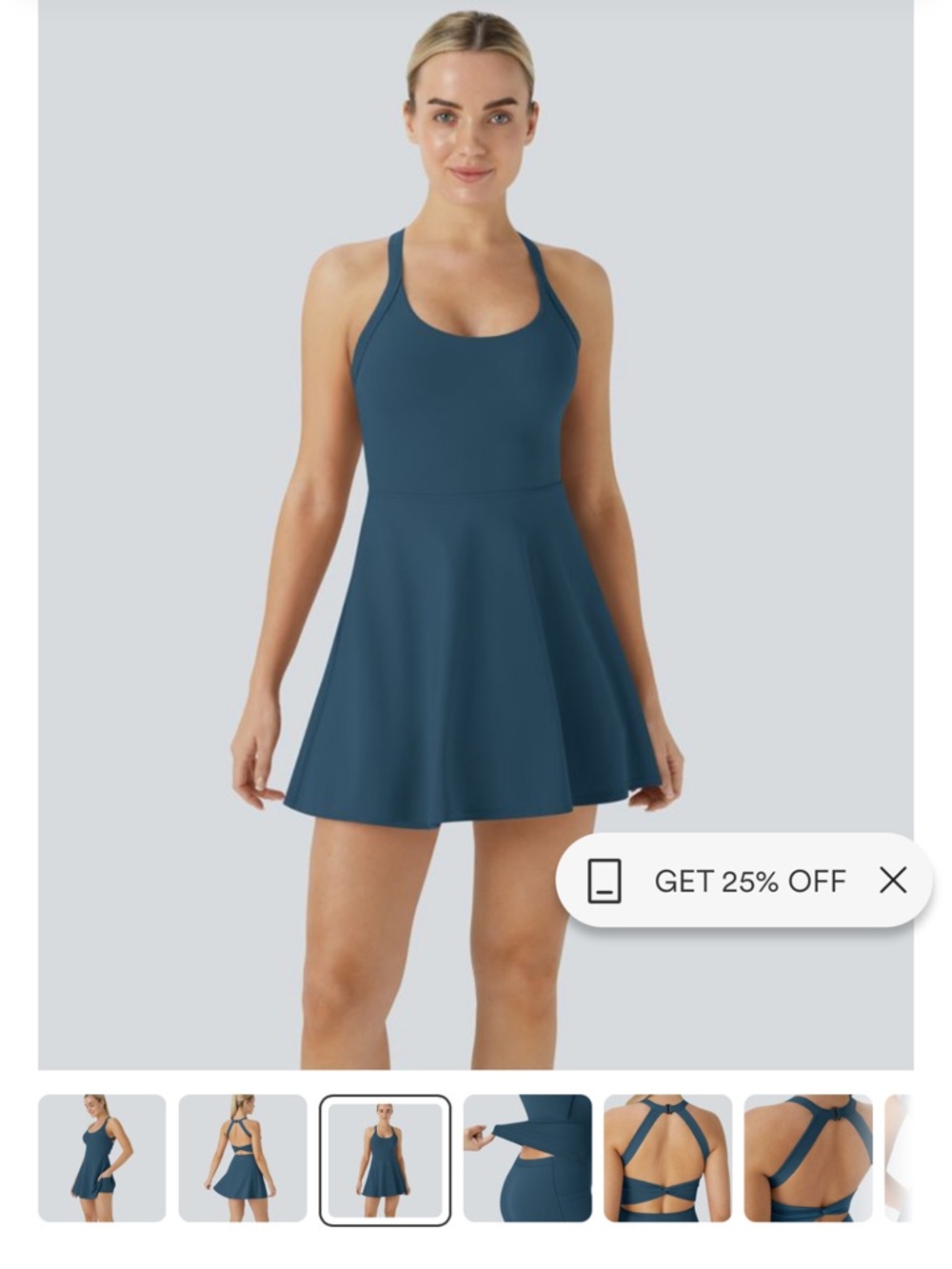Halara Softlyzero Airy Backless Twisted Easy Peasy Dress, size ML